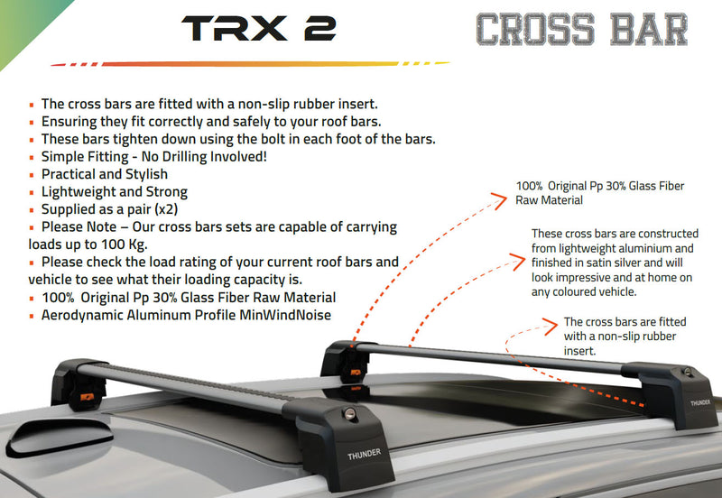 Load image into Gallery viewer, Set of wingbar roof rack cross bars, TRX2-92-98, Silver color, designed for KIA SPORTAGE (NQ5) X-LINE 2022-2024
