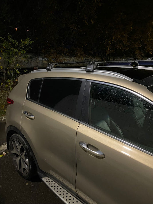 Roof rack cross bars Turtle Air-v2, black color, dedicated for KIA SPORTAGE (QL) SUV 16-