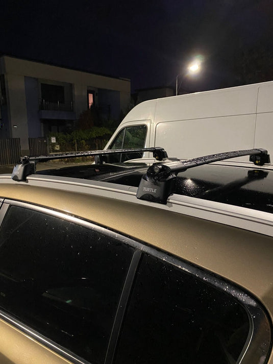 Roof rack cross bars Turtle Air-v2, black color, dedicated for KIA SPORTAGE (QL) SUV 16-